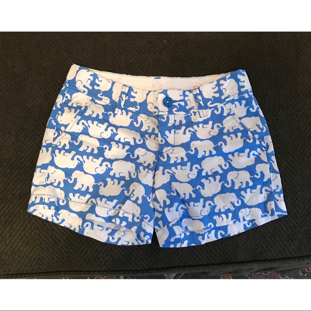 Lilly Pulitzer Elephant Print Shorts, Size 00